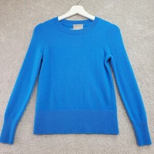 J.Crew Sweater Womens XS Blue Cashmere Tight Knit Ribbed Classic Fit Winter Wear